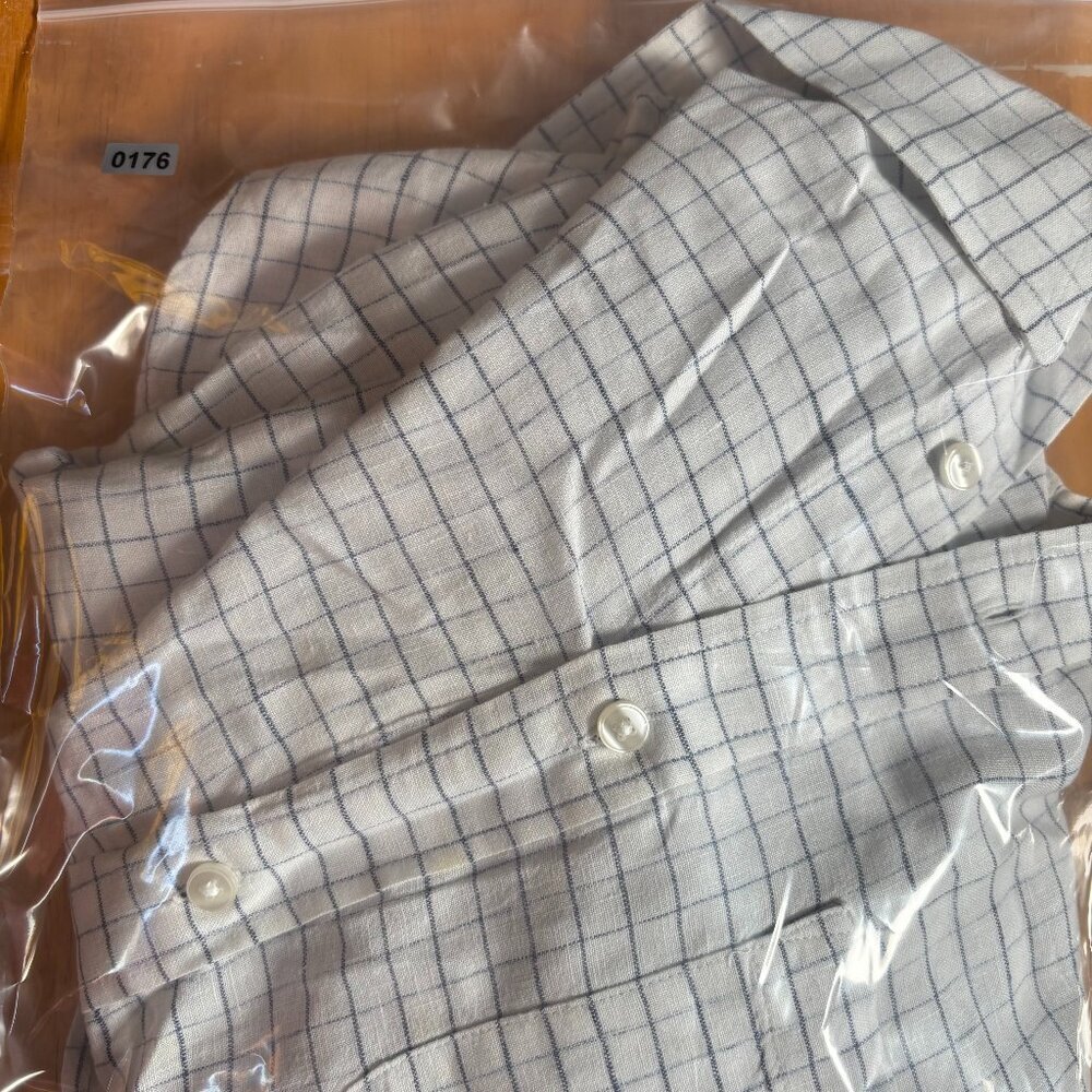 L.L. Bean White Black Checkered Half Sleeve Pocket Slightly Fitted Shirt Size XL - Picture 7 of 7